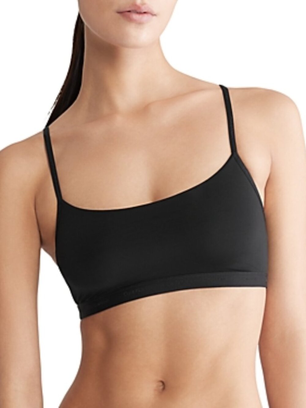 #2054 Calvin Klein Women's Form to Body Unlined Bralette QF6757 - Black